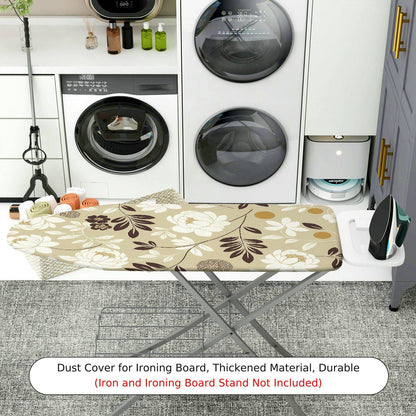 1-Piece Floral Beige Brown  Ironing Board Cover, Universal Size, Without Board