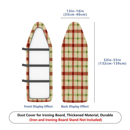 1-Piece Plaid Red Green Checkered  Ironing Board Cover, Universal Size, Without Board