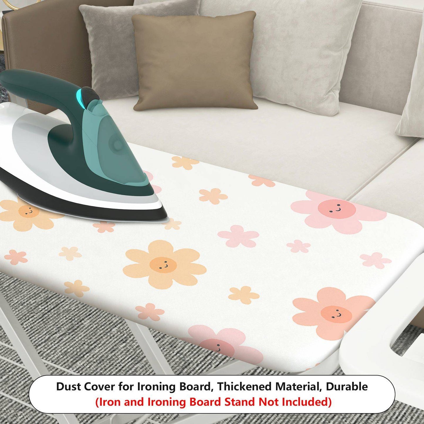 1-Piece Floral Pink Cute Patterns  Ironing Board Cover, Universal Size, Without Board