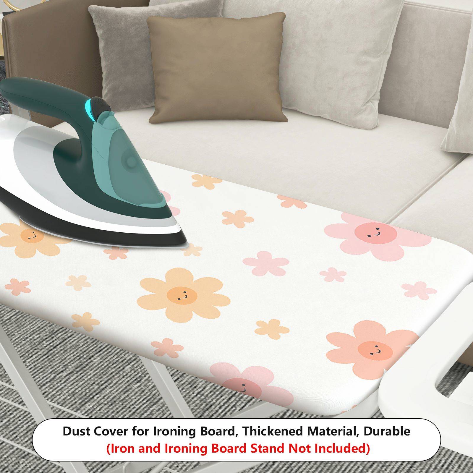 1-Piece Floral Pink Cute Patterns  Ironing Board Cover, Universal Size, Without Board