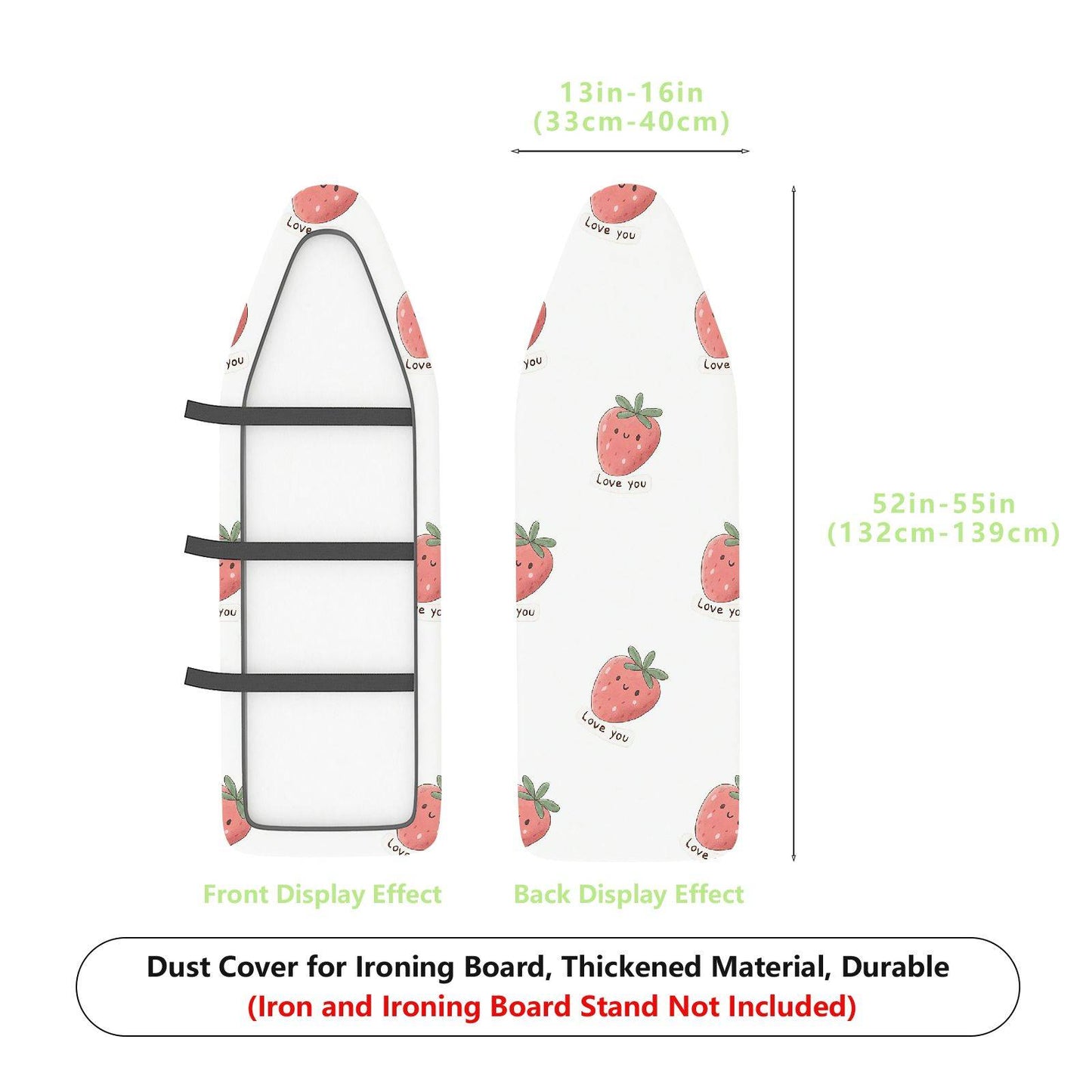 1-Piece Strawberry Print Love Heart Cute  Ironing Board Cover, Universal Size, Without Board