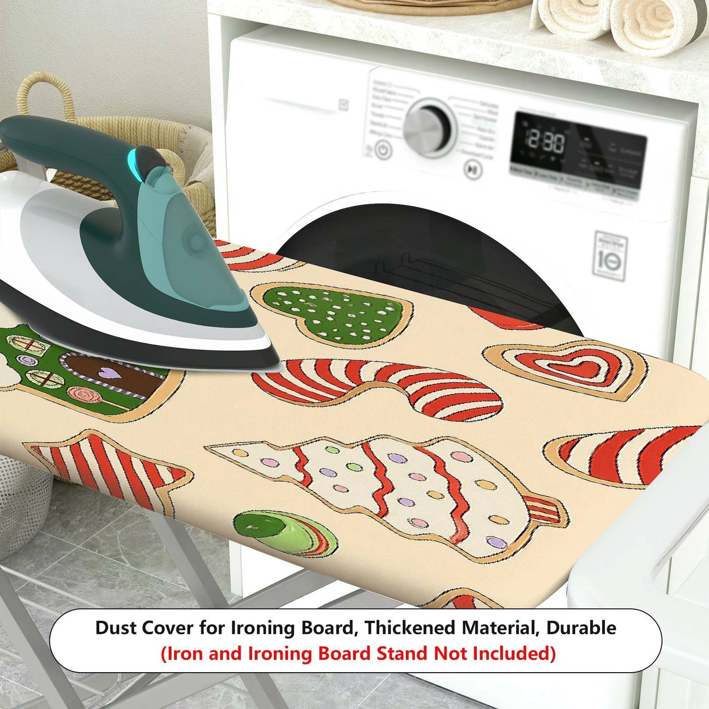 1-Piece Christmas Candy House Tree  Ironing Board Cover, Universal Size, Without Board