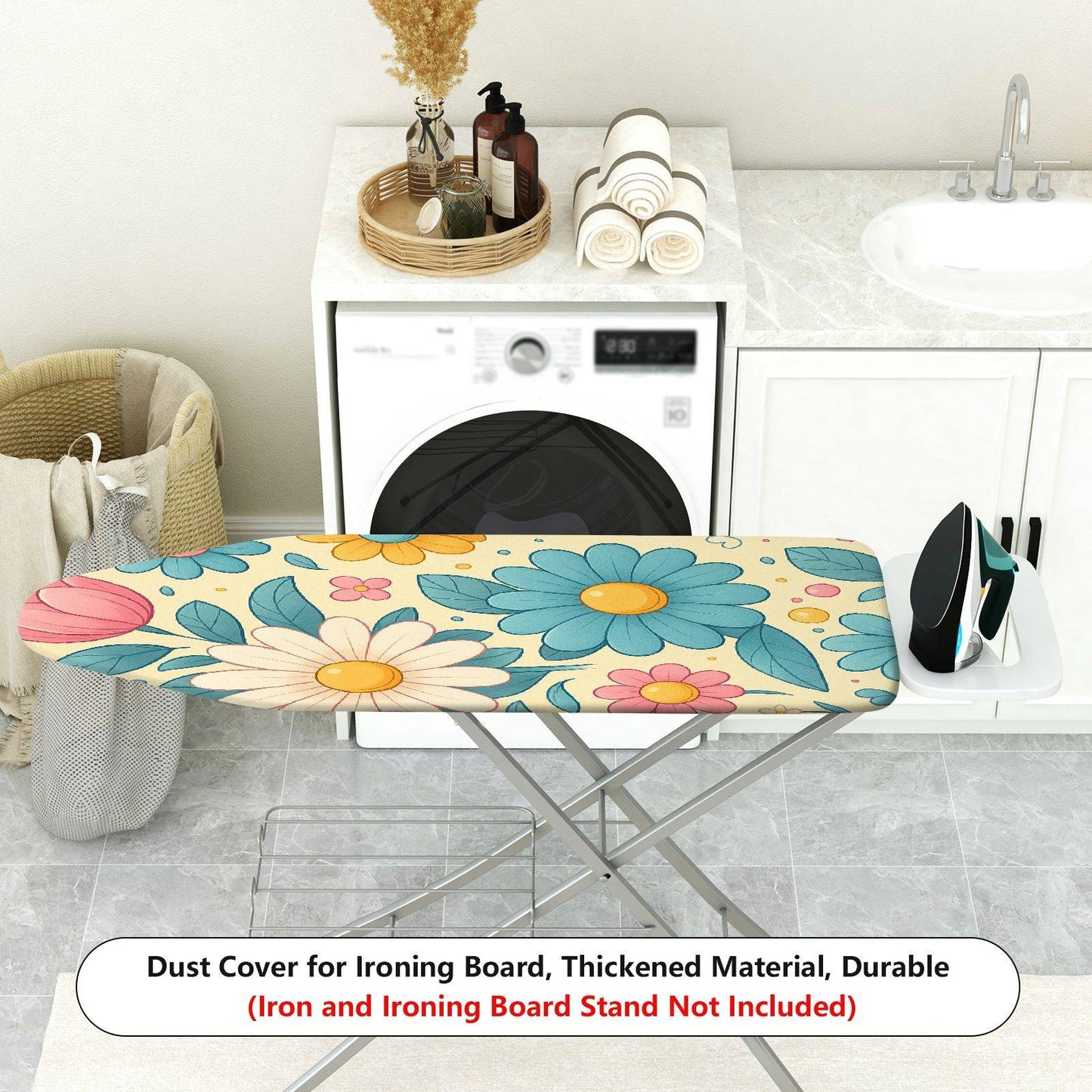 1-Piece Floral Colorful Fun  Ironing Board Cover, Universal Size, Without Board