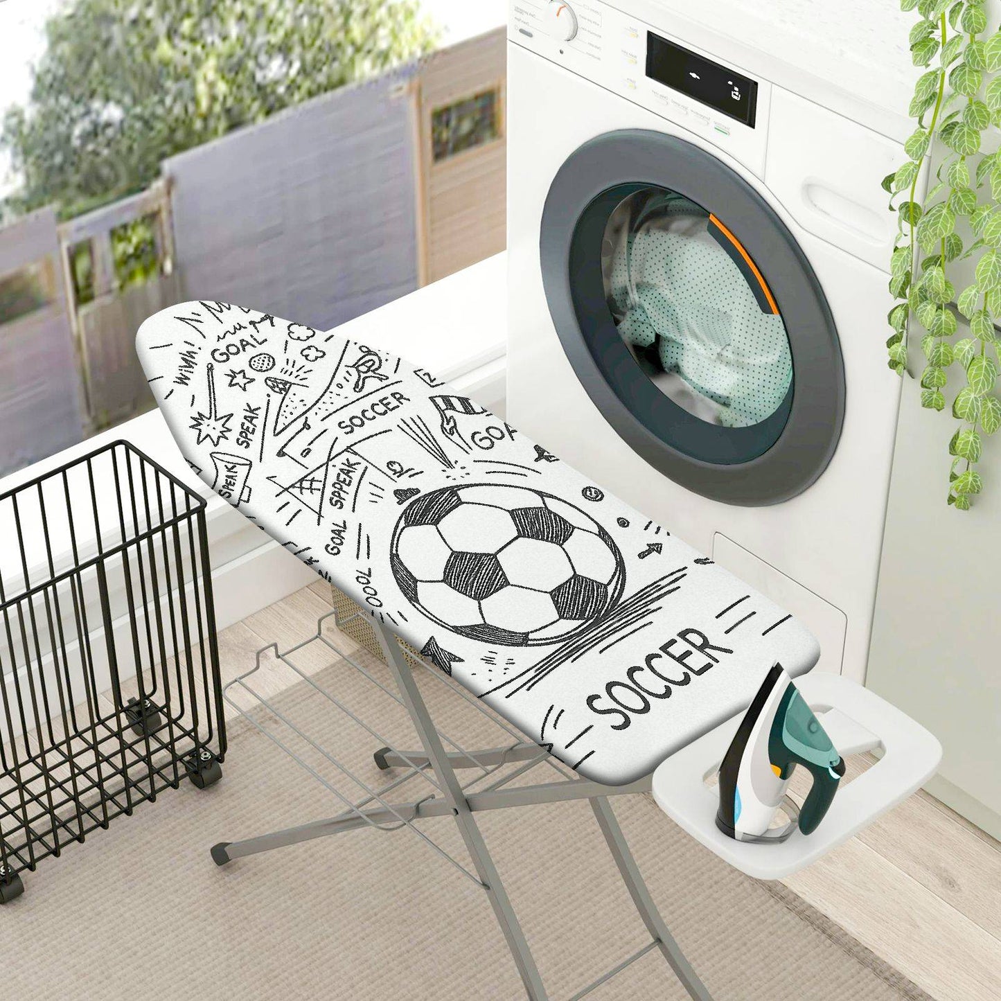 1-Piece Soccer Sports Fun  Ironing Board Cover, Universal Size, Without Board