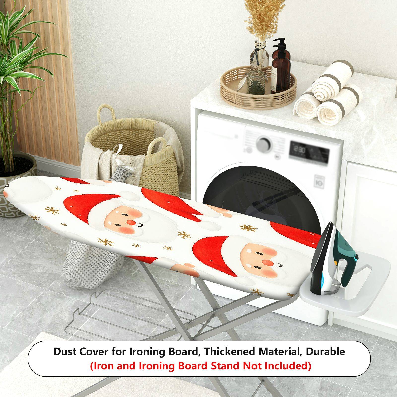 1-Piece Santa Claus Christmas Snowflake  Ironing Board Cover, Universal Size, Without Board