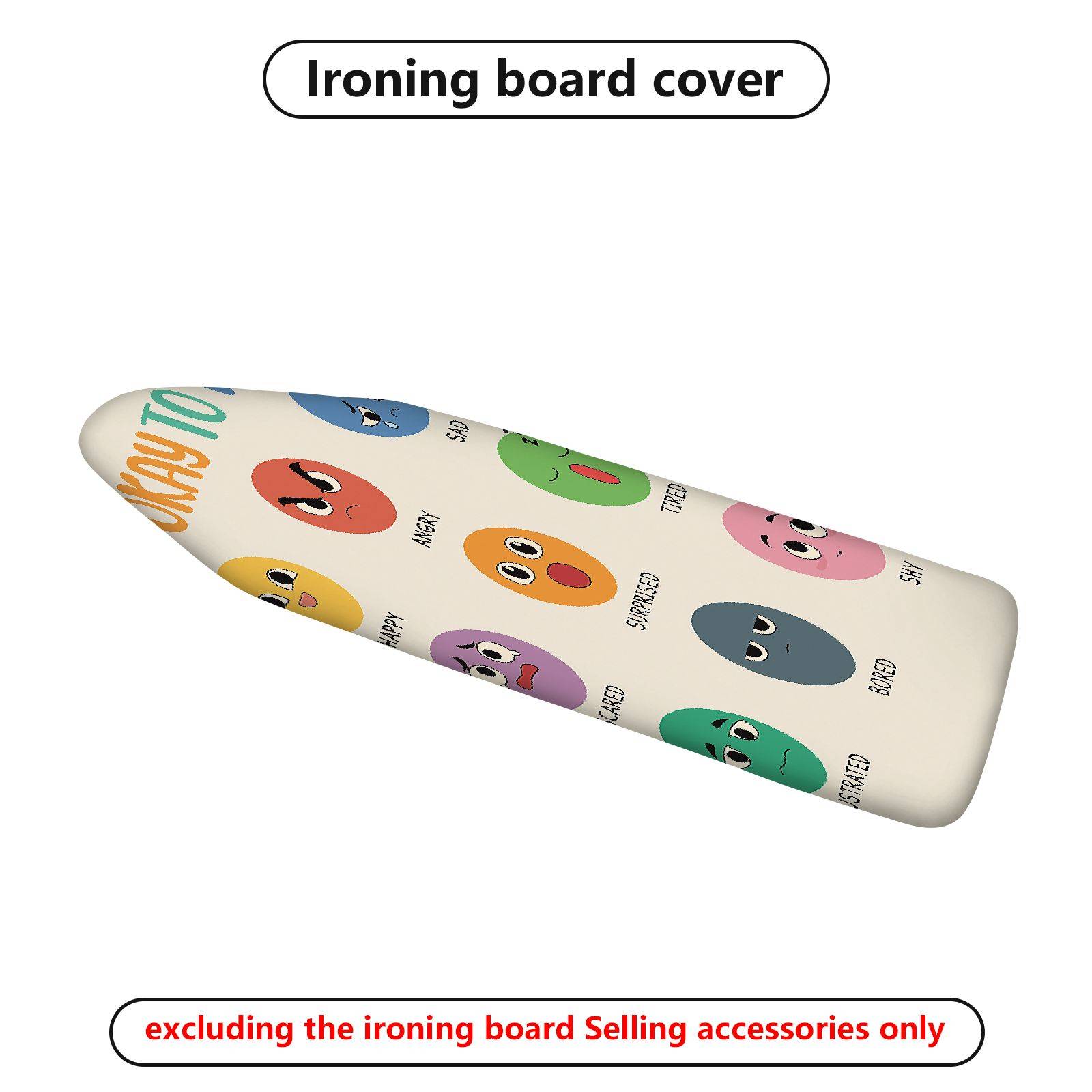 1-Piece Emoji  Fun  Ironing Board Cover, Universal Size, Without Board