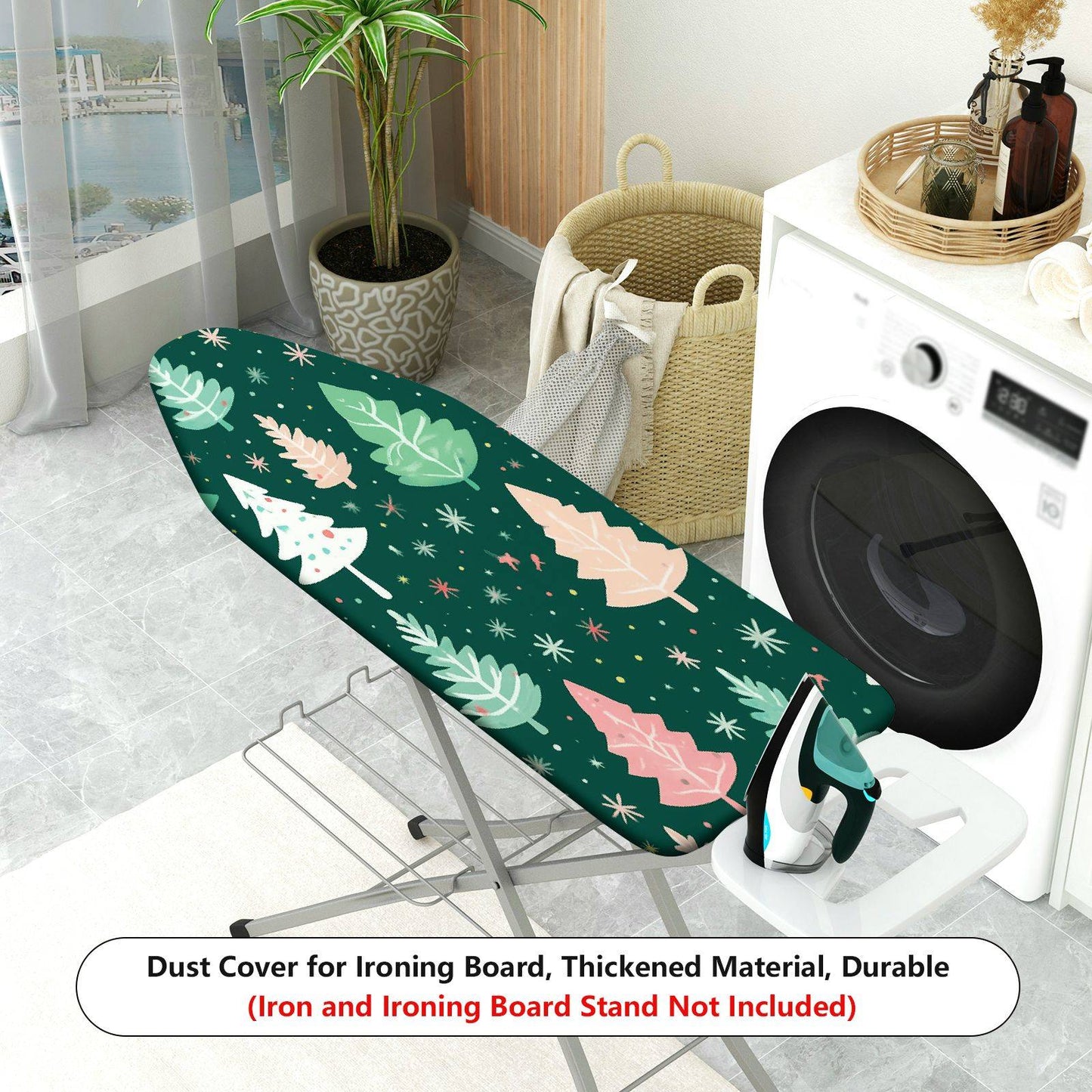 1-Piece Christmas Trees Forest Stars  Ironing Board Cover, Universal Size, Without Board