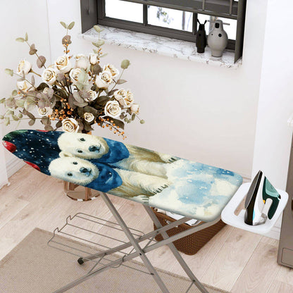 1-Piece Polar Bear Christmas Snow  Ironing Board Cover, Universal Size, Without Board