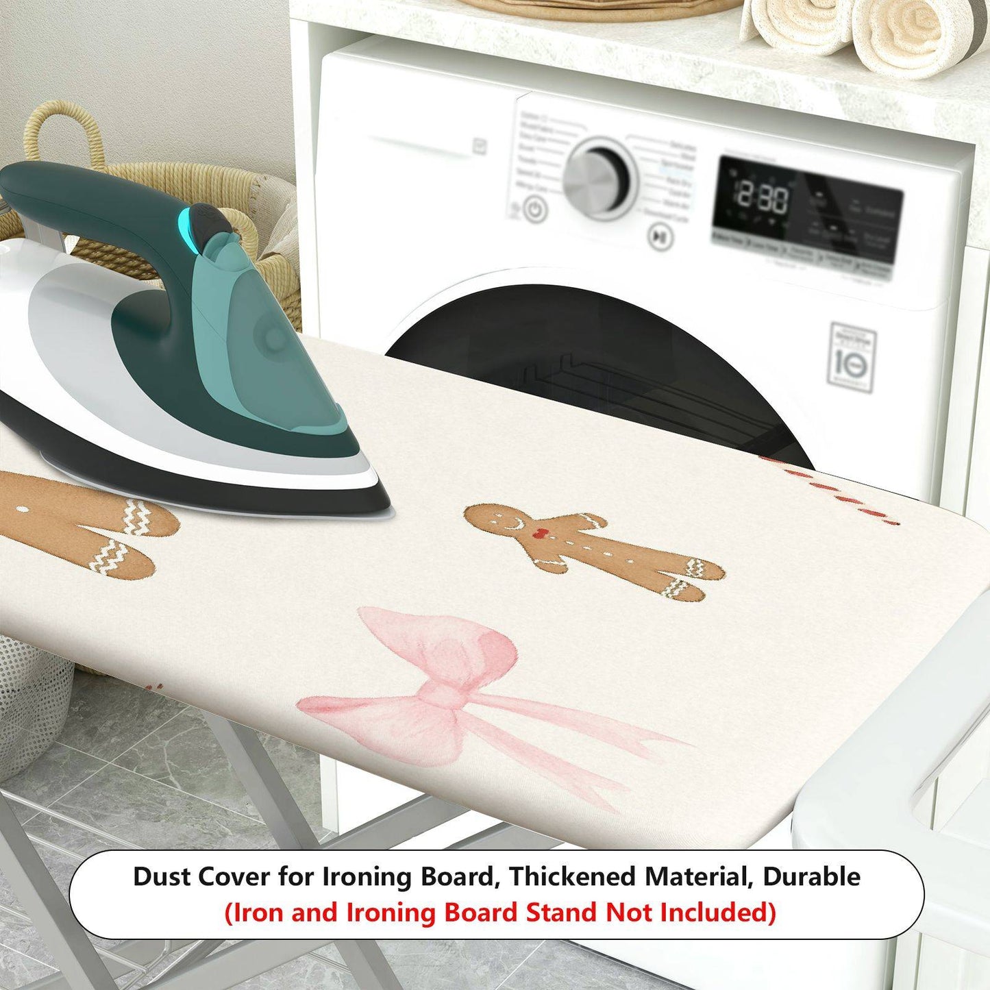 1-Piece Christmas Gingerbread Candy  Ironing Board Cover, Universal Size, Without Board