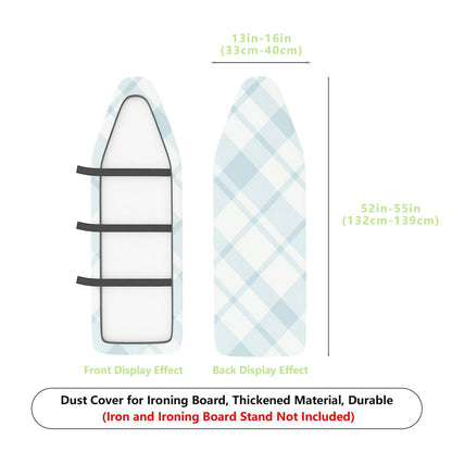 1-Piece Diamond Checkered Blue Plaid Minimalist  Ironing Board Cover, Universal Size, Without Board