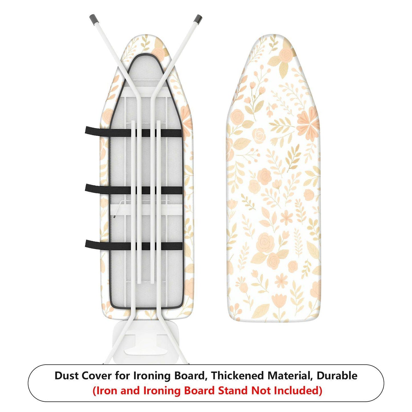 1-Piece Floral Pattern Beige Print  Ironing Board Cover, Universal Size, Without Board