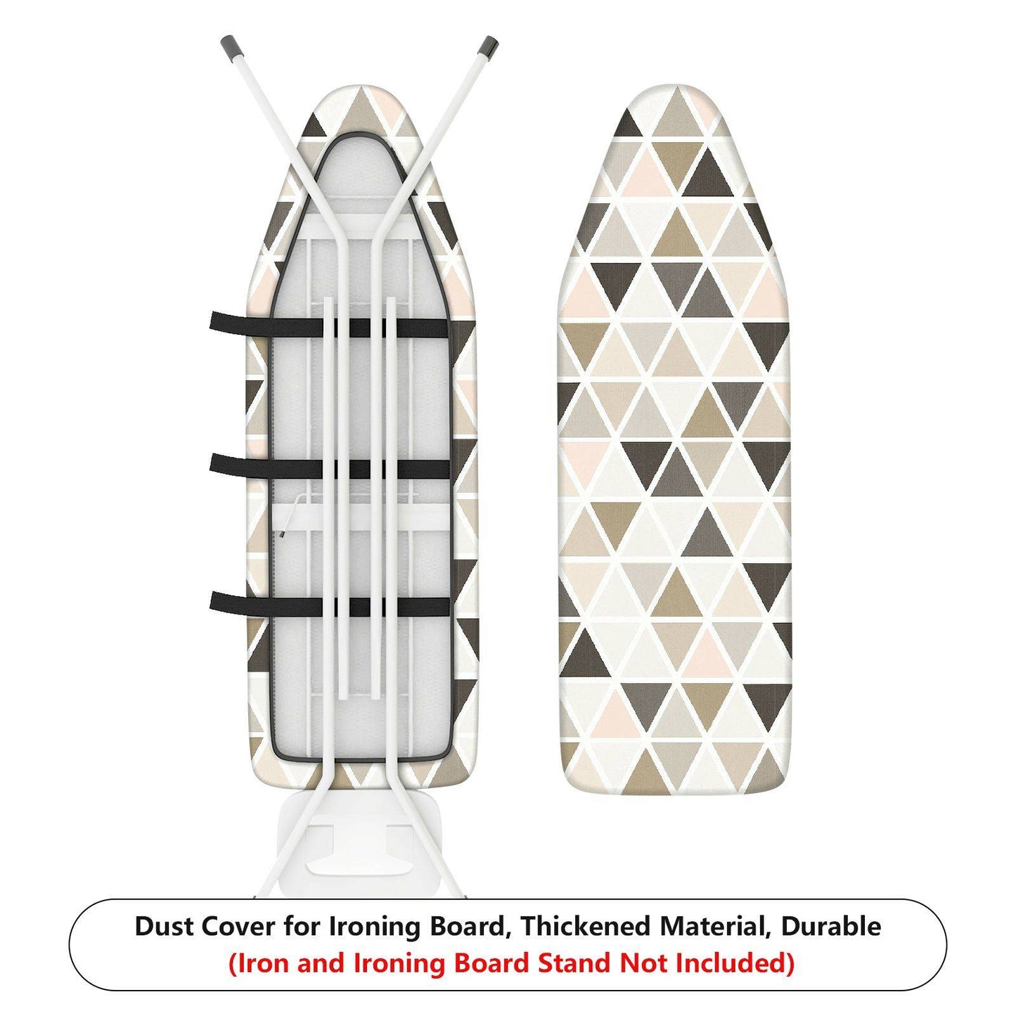 1-Piece Geometric Pattern Beige Brown Triangle  Ironing Board Cover, Universal Size, Without Board