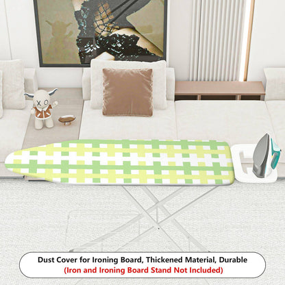1-Piece Plaid Pattern Green Yellow Checks  Ironing Board Cover, Universal Size, Without Board
