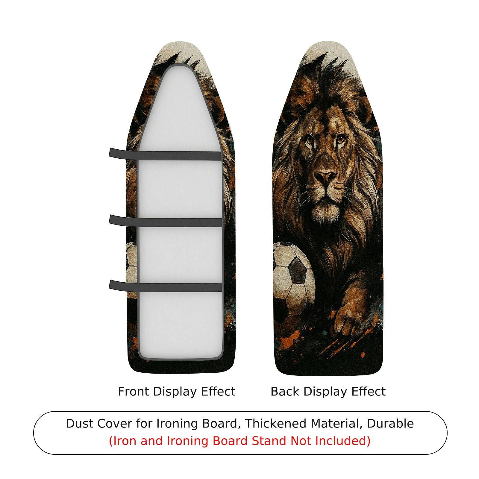 1-Piece Lion Soccer Art  Ironing Board Cover, Universal Size, Without Board