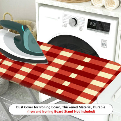1-Piece Red Plaid Pattern Checkered  Ironing Board Cover, Universal Size, Without Board