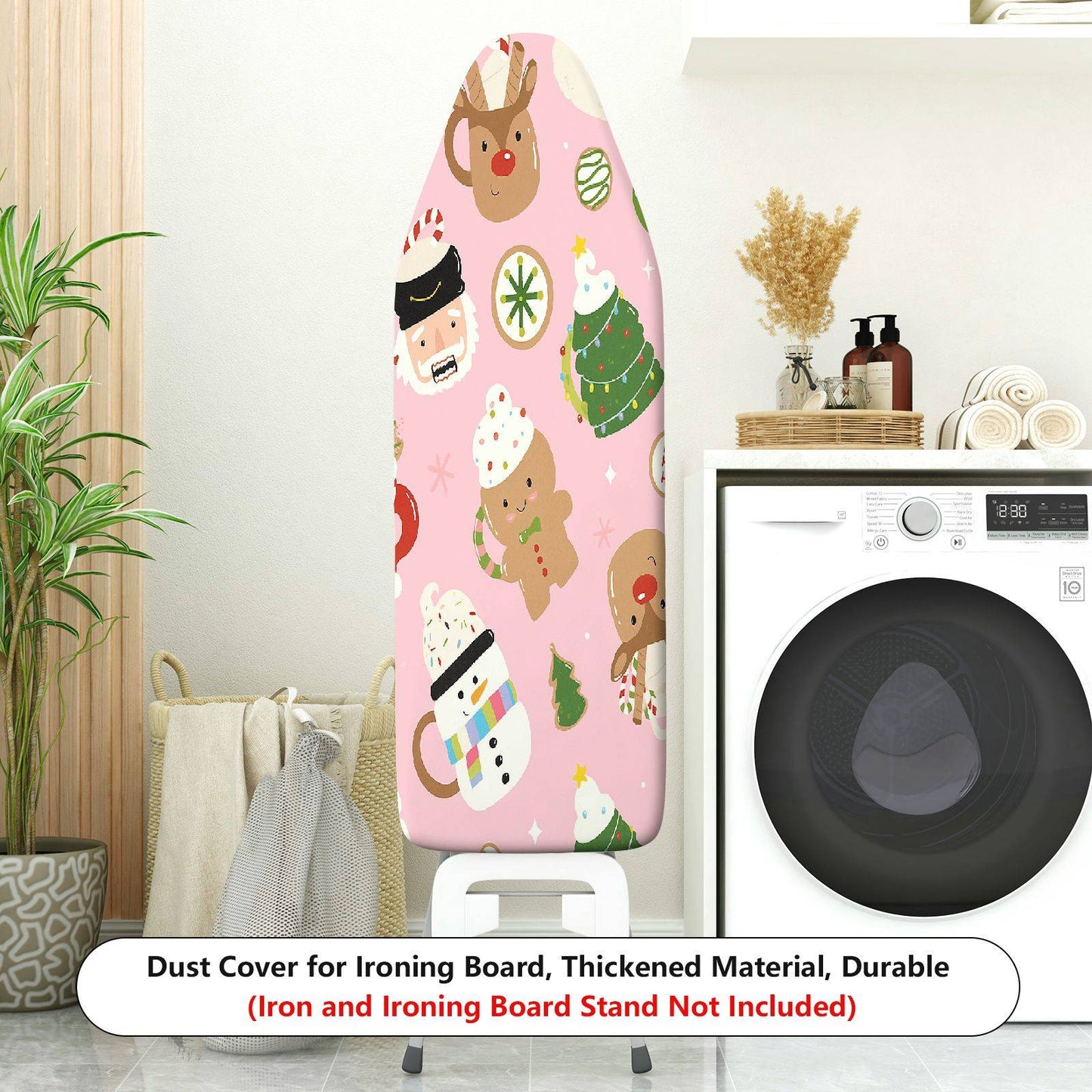 1-Piece Christmas Santa Gingerbread  Ironing Board Cover, Universal Size, Without Board