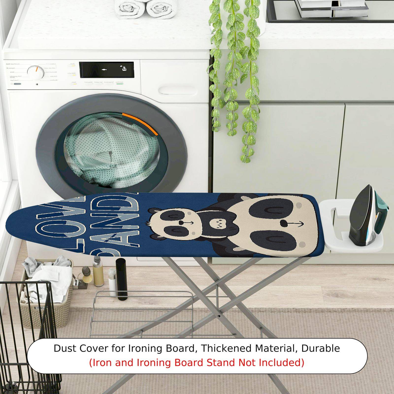 1-Piece Love Panda Blue Cute  Ironing Board Cover, Universal Size, Without Board