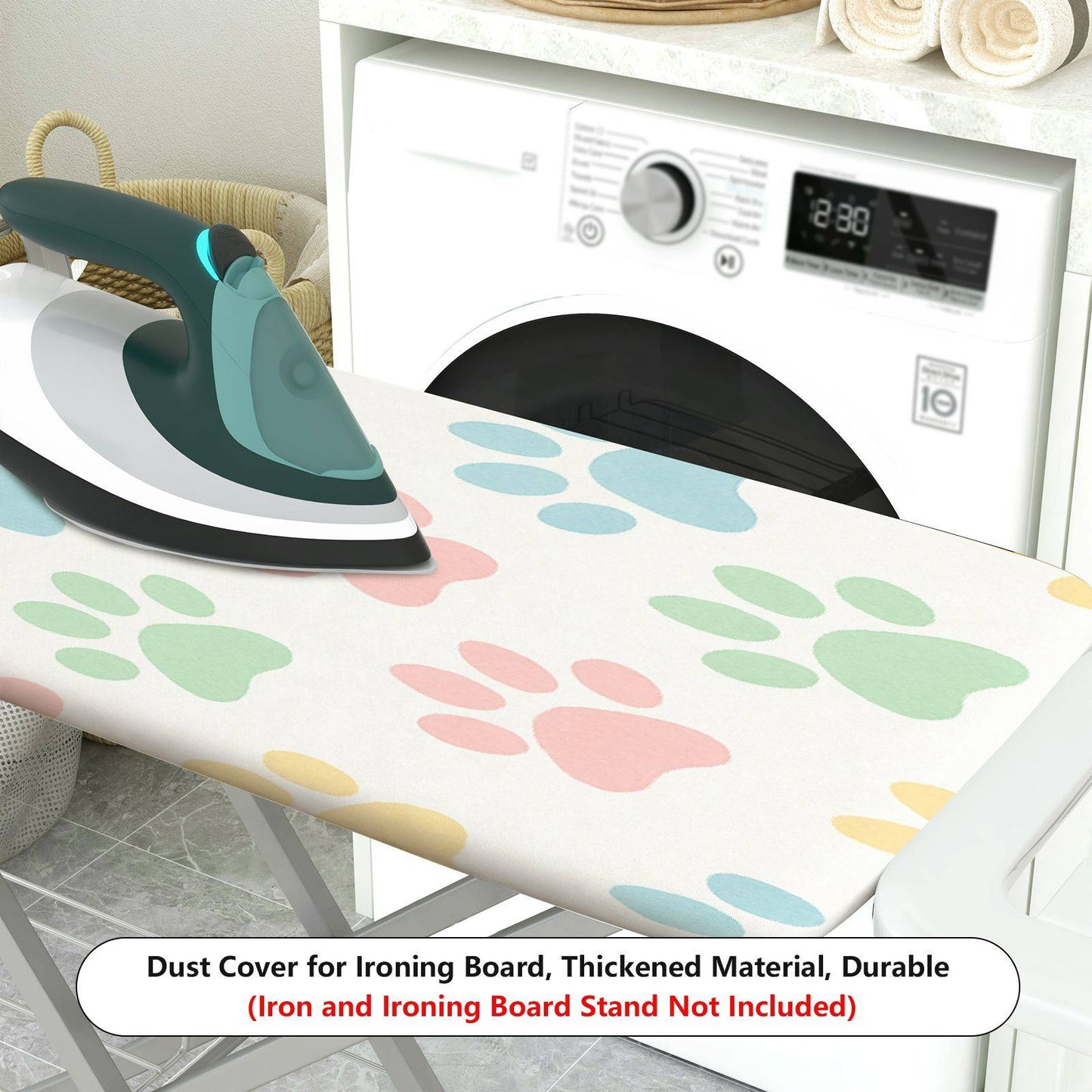 1-Piece Colorful Pet Paw Pattern Cute Decorative  Ironing Board Cover, Universal Size, Without Board