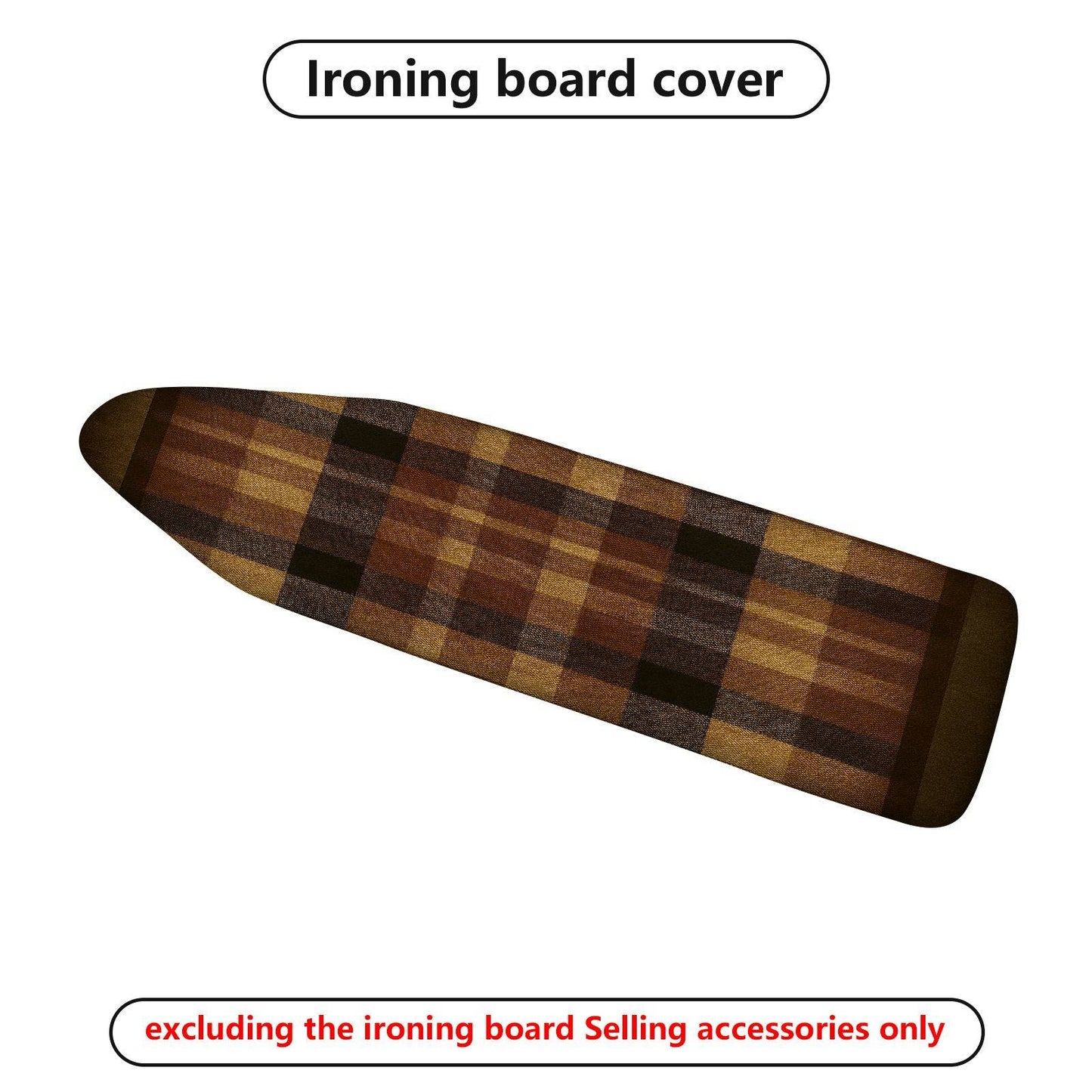 1-Piece Plaid Checkered Brown  Ironing Board Cover, Universal Size, Without Board