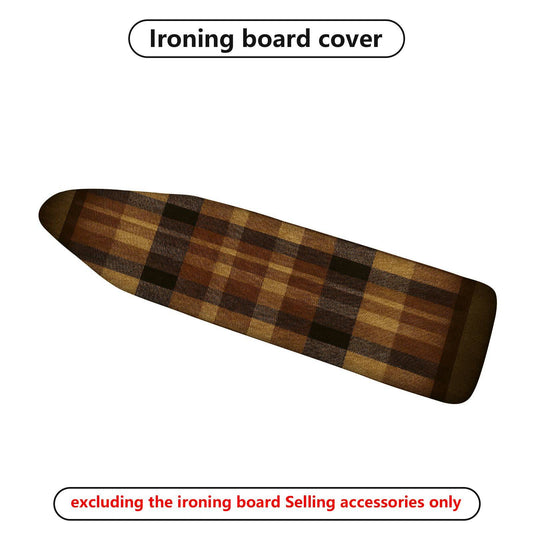 1-Piece Plaid Checkered Brown  Ironing Board Cover, Universal Size, Without Board
