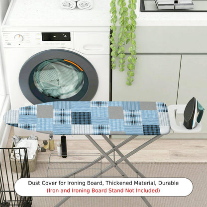 1-Piece Blue Plaid Checkered Pattern  Ironing Board Cover, Universal Size, Without Board