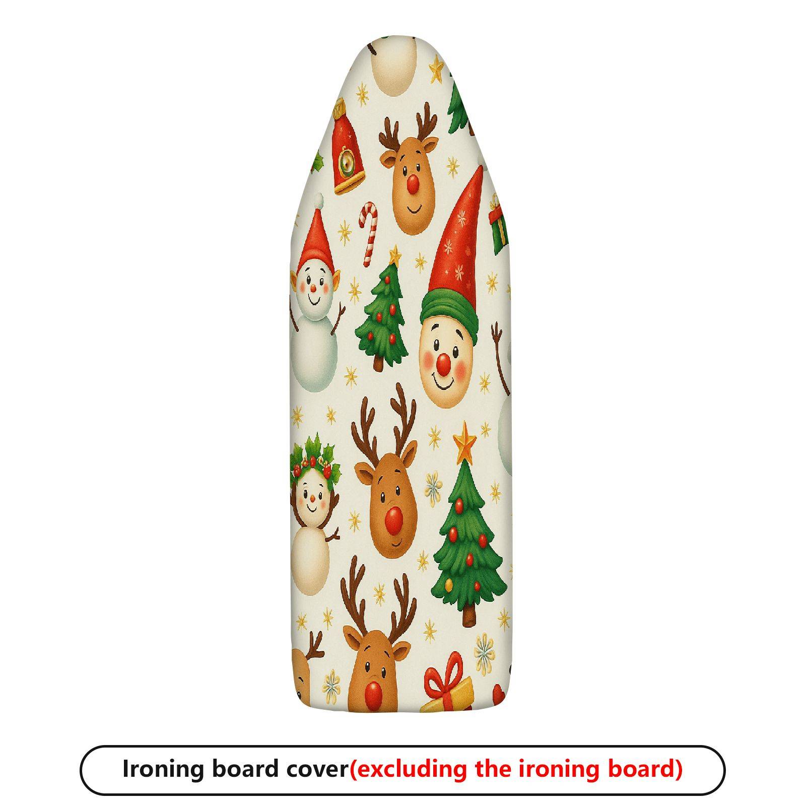 1-Piece Christmas Snowman Reindeer  Ironing Board Cover, Universal Size, Without Board