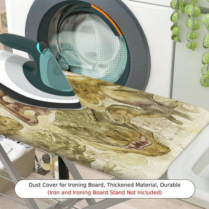 1-Piece Dinosaur Fossil Pattern Beige Verdant  Ironing Board Cover, Universal Size, Without Board