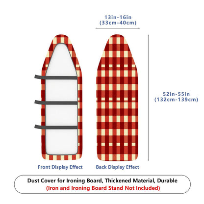 1-Piece Red Plaid Pattern Checkered  Ironing Board Cover, Universal Size, Without Board