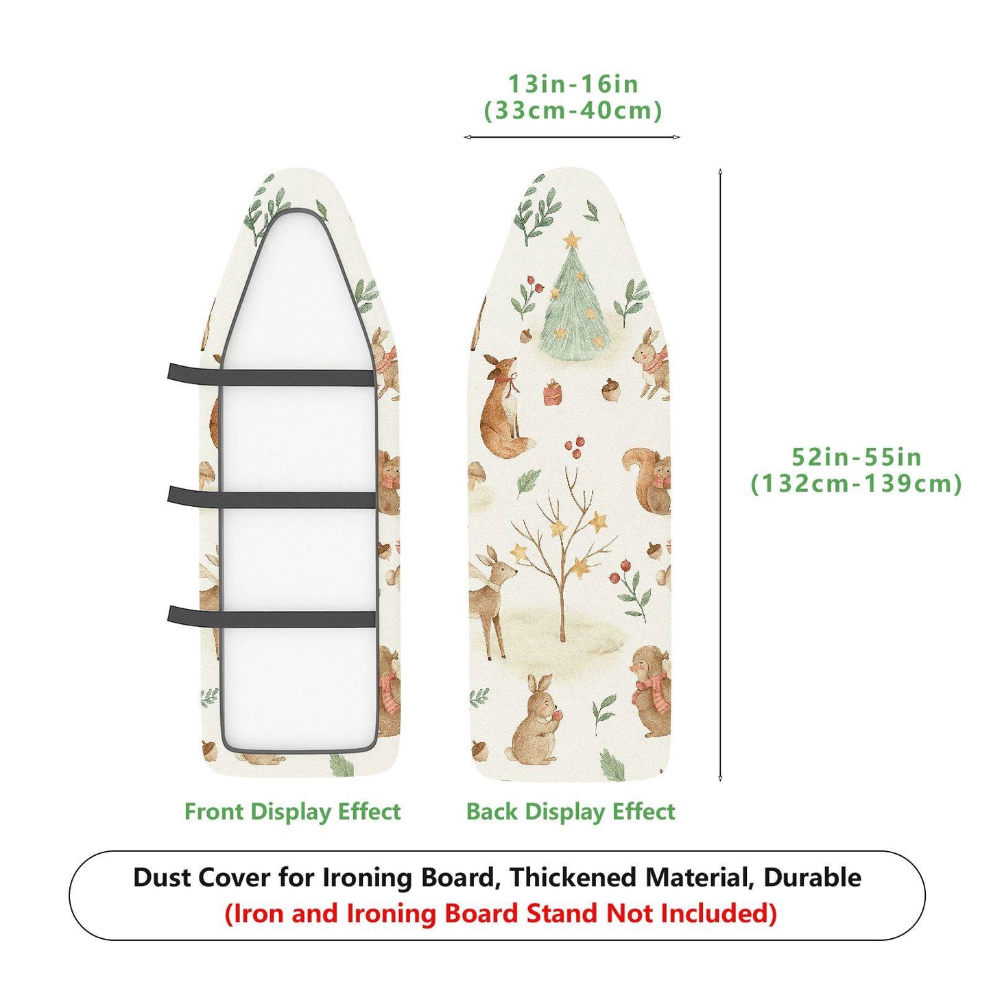 1-Piece Christmas Animals Forest  Ironing Board Cover, Universal Size, Without Board