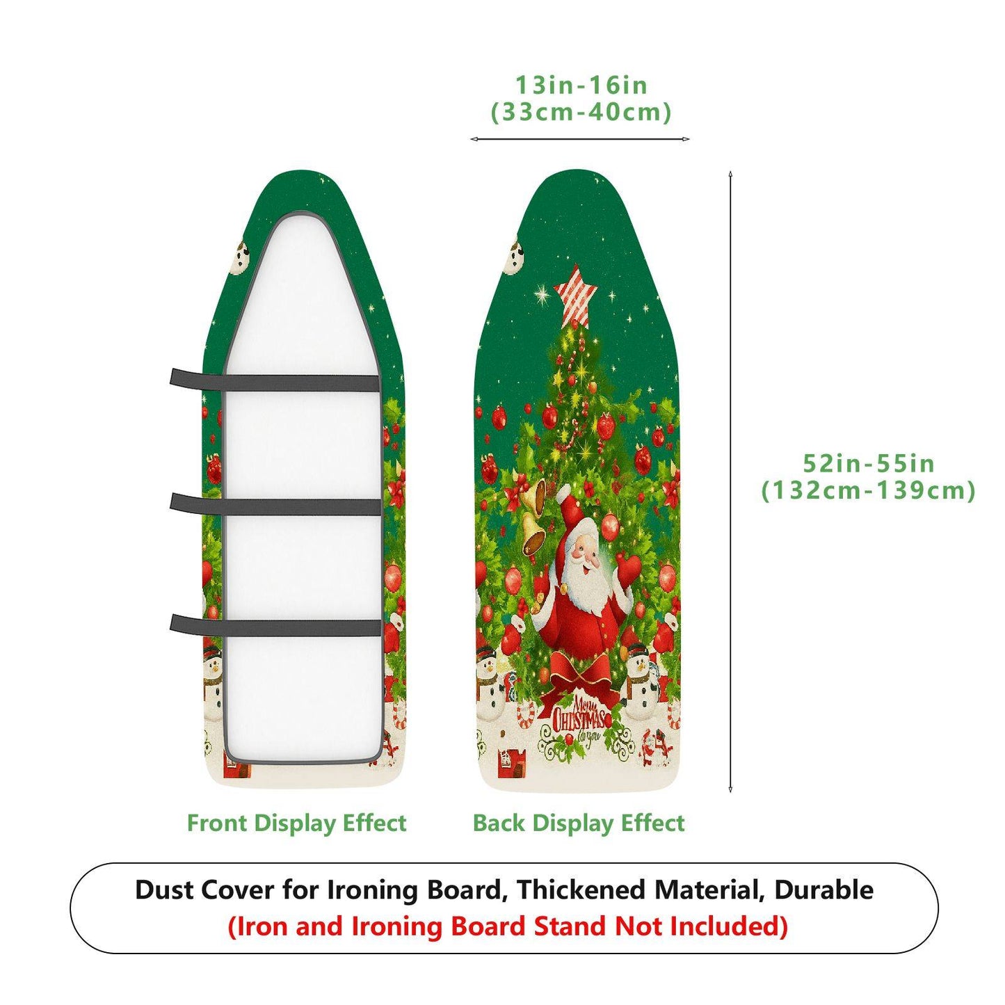 1-Piece Christmas Santa Snowman  Ironing Board Cover, Universal Size, Without Board