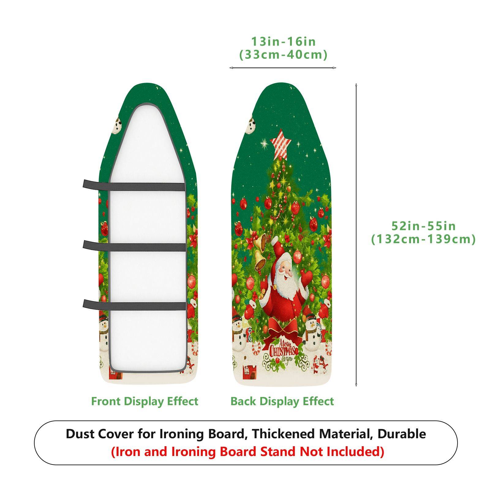 1-Piece Christmas Santa Snowman  Ironing Board Cover, Universal Size, Without Board