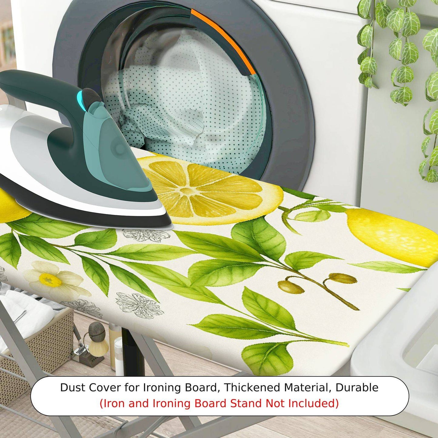 1-Piece Lemon Fruit Floral  Ironing Board Cover, Universal Size, Without Board