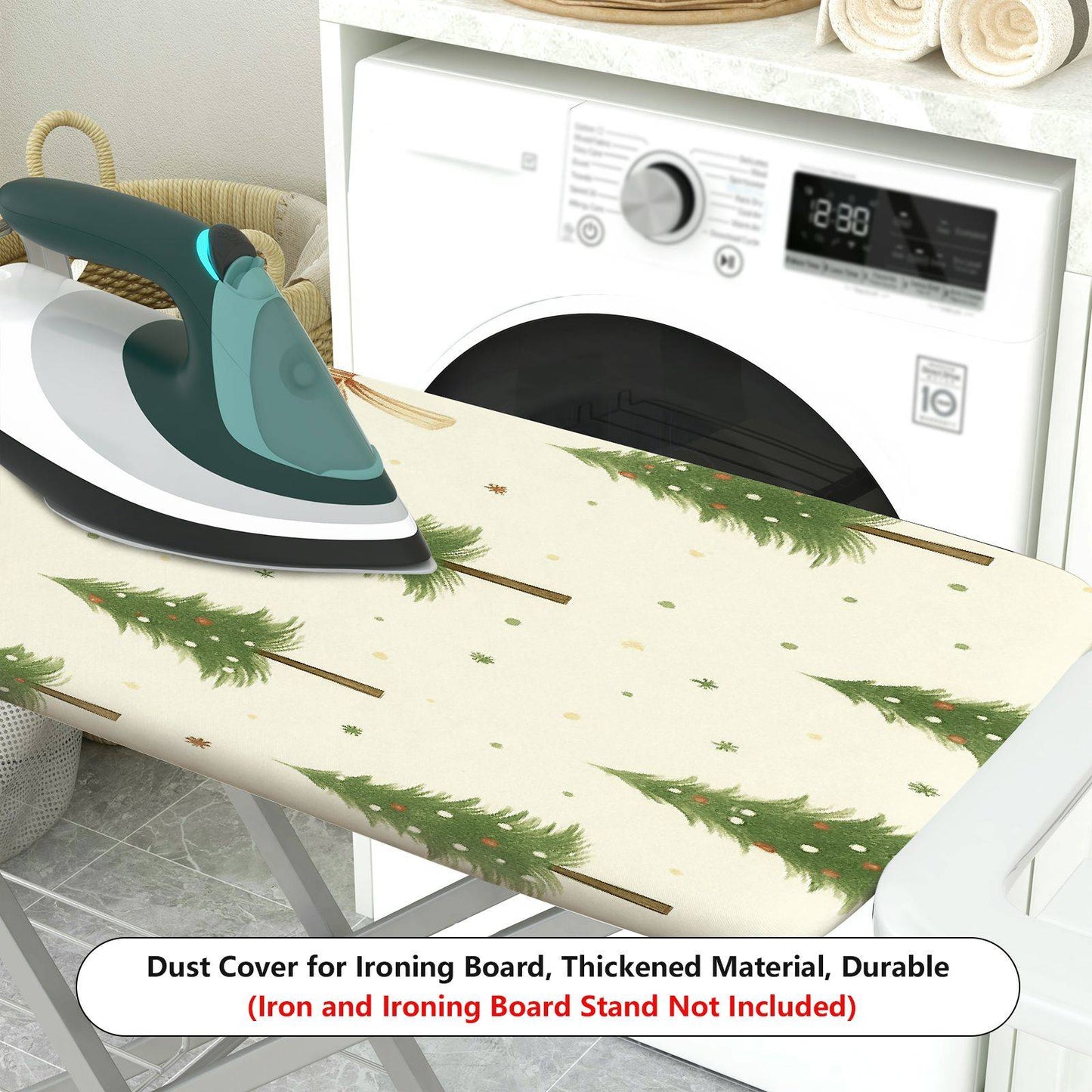 1-Piece Christmas Tree Golden Bow Decorative  Ironing Board Cover, Universal Size, Without Board