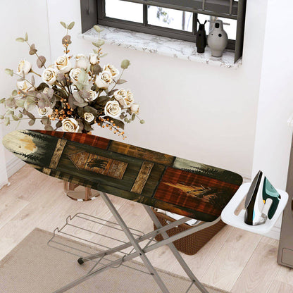 1-Piece Plaid Cabin Wood  Ironing Board Cover, Universal Size, Without Board