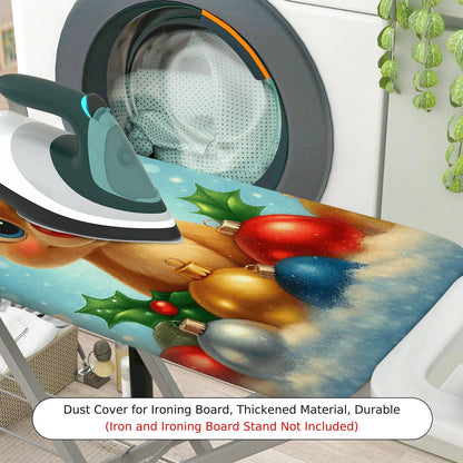 1-Piece Reindeer Christmas Snowflakes  Ironing Board Cover, Universal Size, Without Board