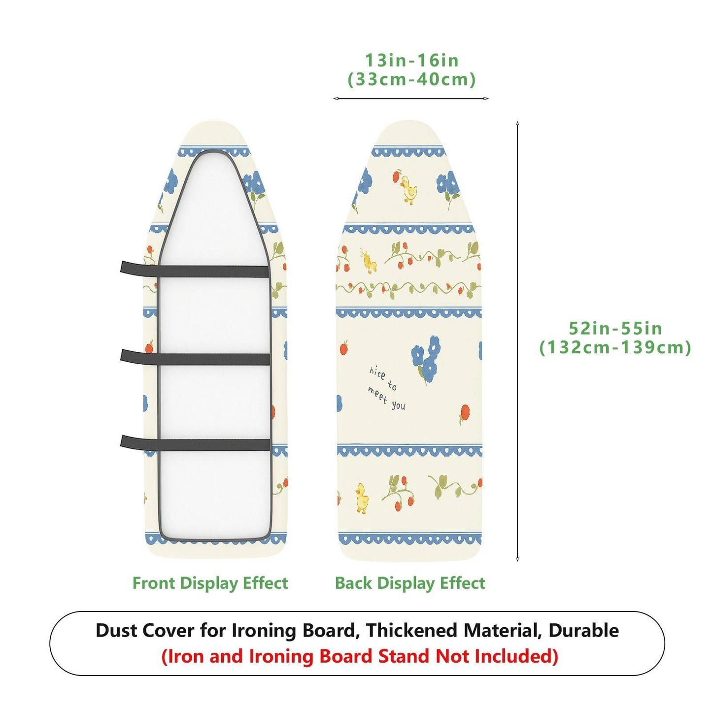 1-Piece Floral Pattern  Cute  Ironing Board Cover, Universal Size, Without Board