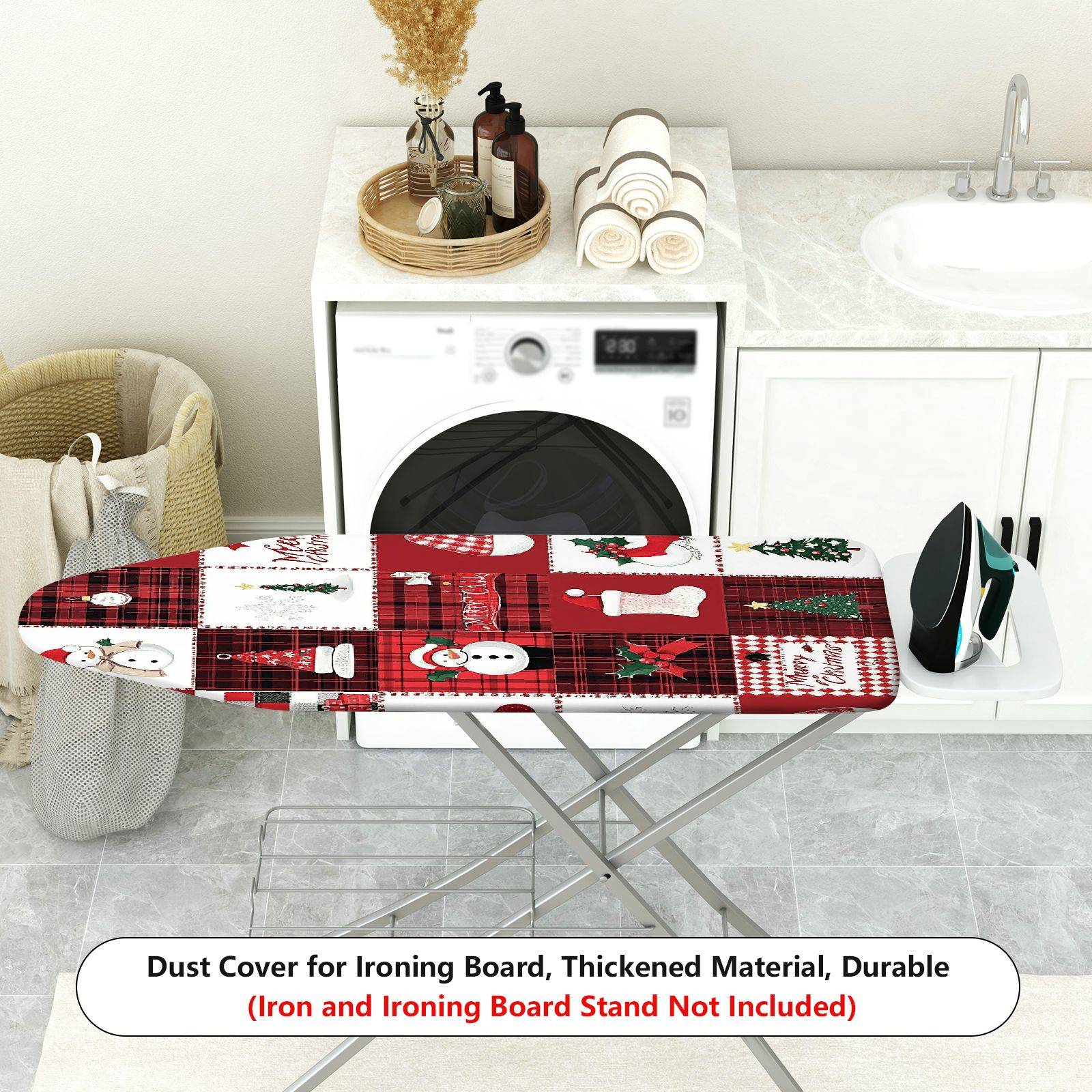 1-Piece Christmas Snowman Patterned  Ironing Board Cover, Universal Size, Without Board