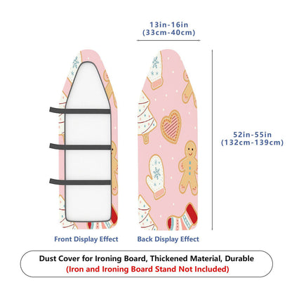 1-Piece Christmas Gingerbread Heart  Ironing Board Cover, Universal Size, Without Board