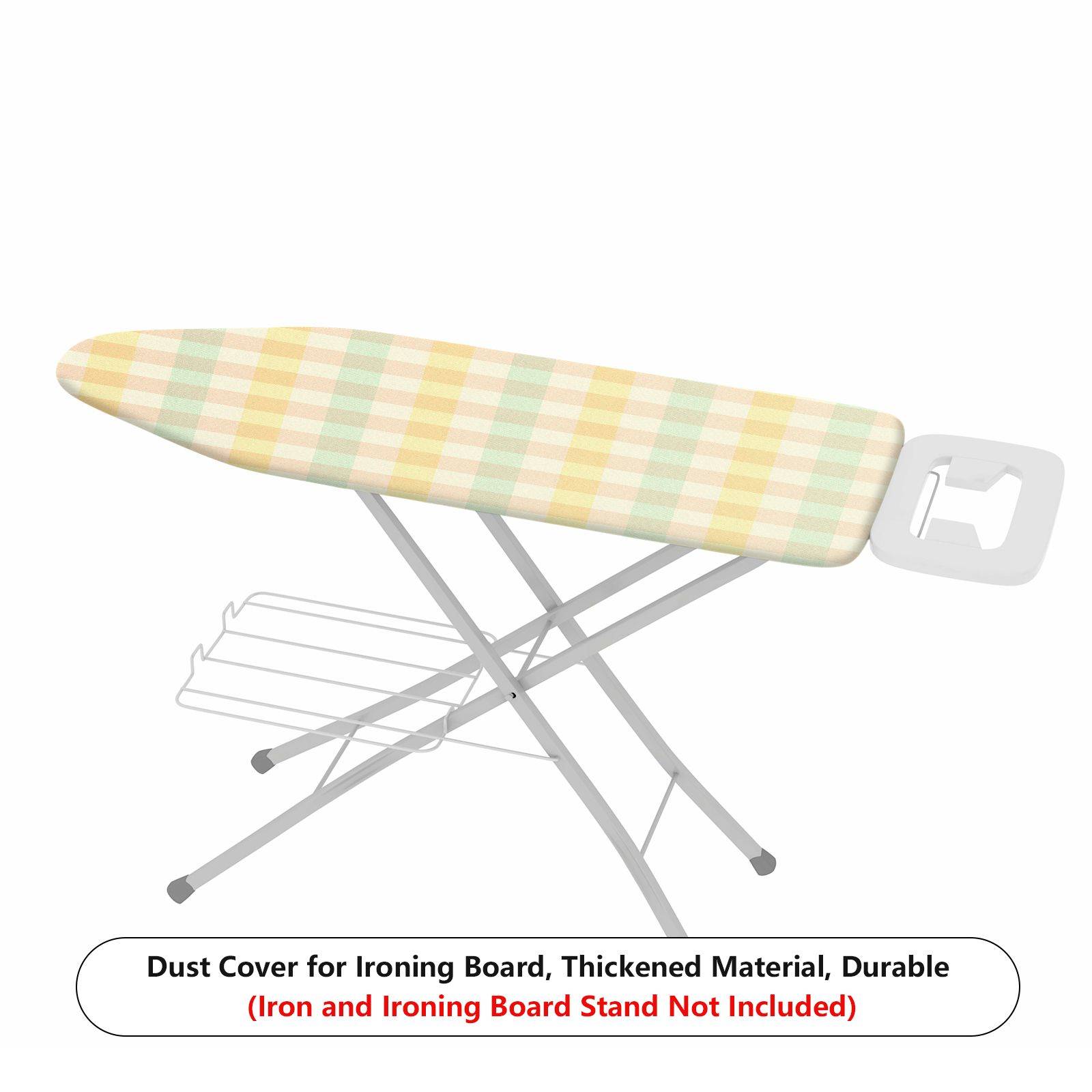 1-Piece Plaid Yellow Green Stripe  Ironing Board Cover, Universal Size, Without Board