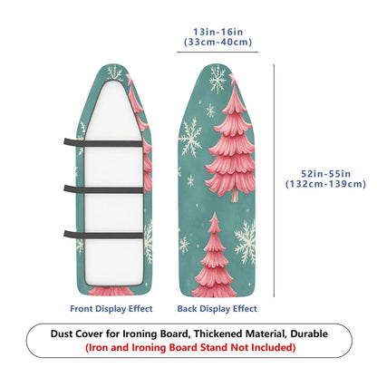 1-Piece Christmas Snowflakes Pink Trees  Ironing Board Cover, Universal Size, Without Board