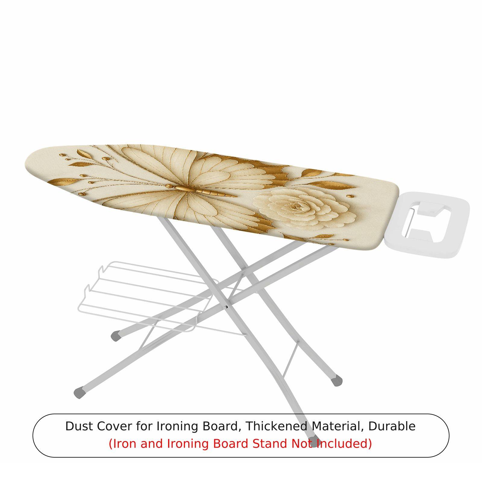 1-Piece Butterfly Floral Beige  Ironing Board Cover, Universal Size, Without Board