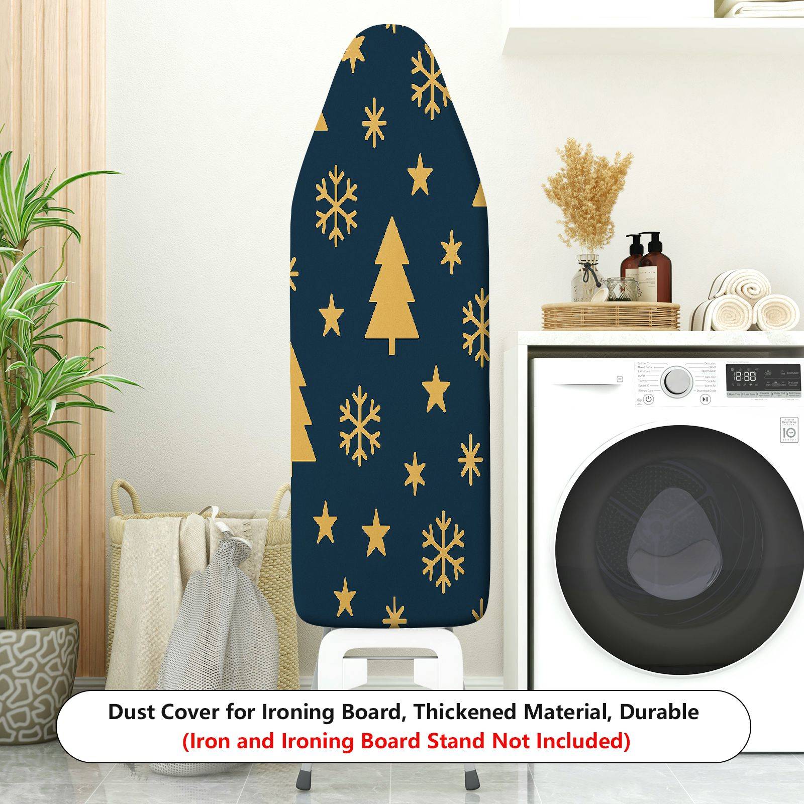 1-Piece Christmas Tree Snowflake Star  Ironing Board Cover, Universal Size, Without Board