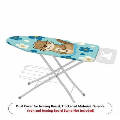 1-Piece Cute Otter Flower Pattern Blue  Ironing Board Cover, Universal Size, Without Board