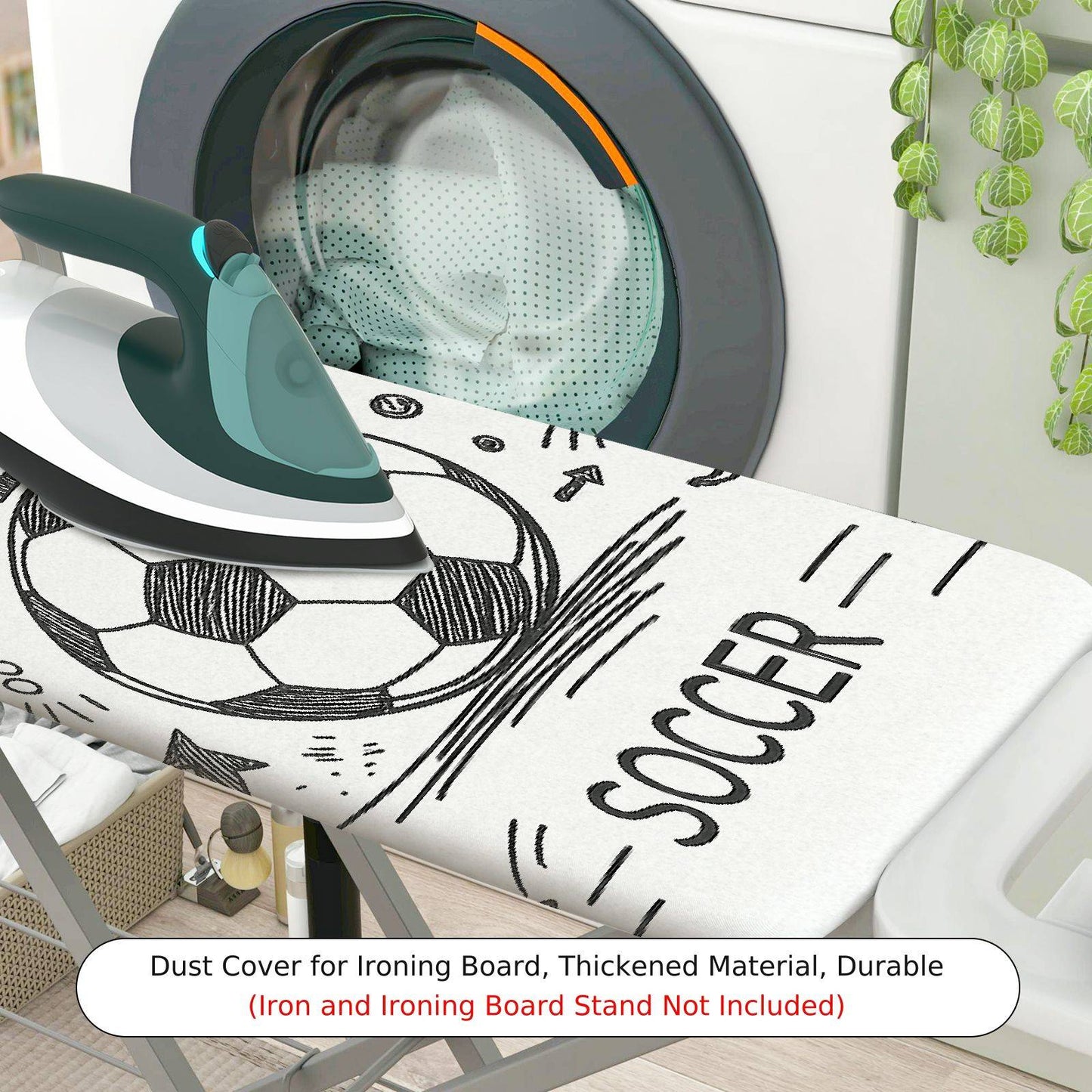 1-Piece Soccer Sports Fun  Ironing Board Cover, Universal Size, Without Board