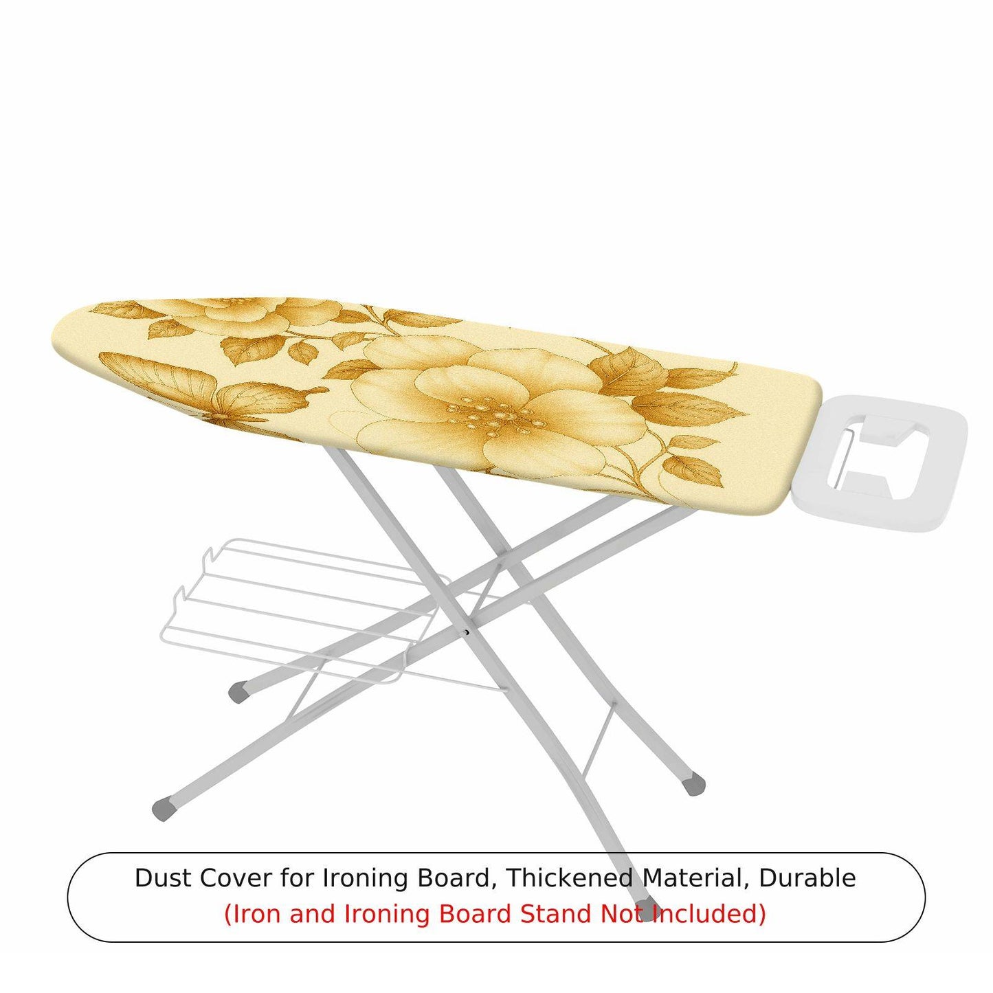 1-Piece Floral Beige Gold  Ironing Board Cover, Universal Size, Without Board