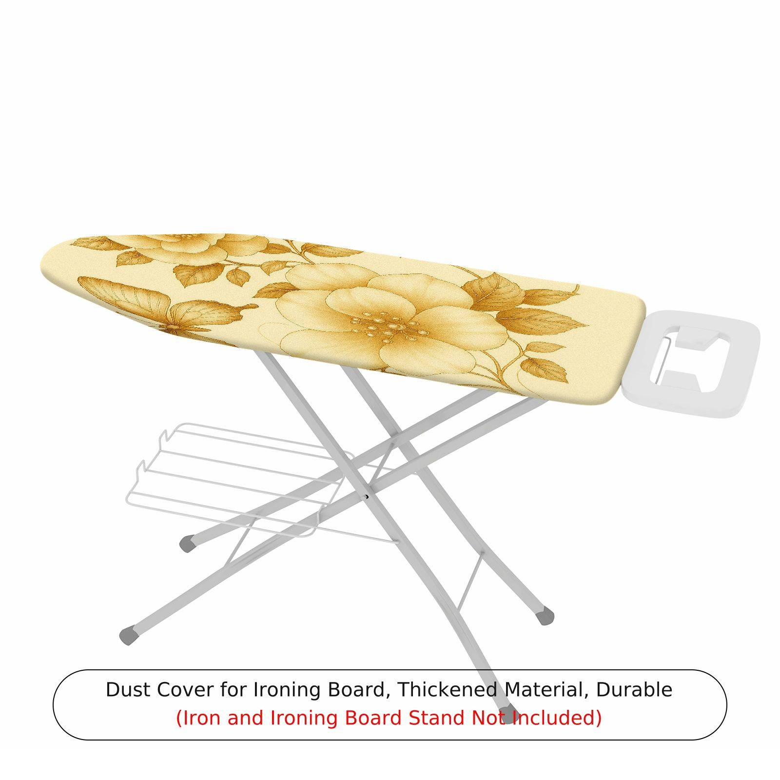 1-Piece Floral Beige Gold  Ironing Board Cover, Universal Size, Without Board