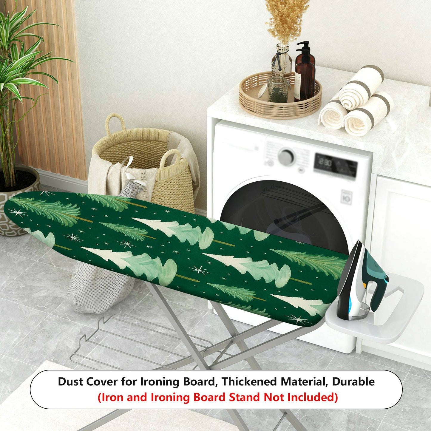 1-Piece Christmas Tree Pattern Forest Green Theme  Ironing Board Cover, Universal Size, Without Board