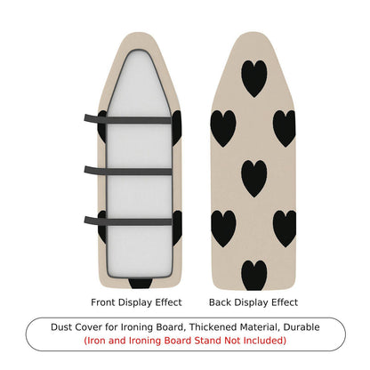1-Piece Heart Pattern Black Beige  Ironing Board Cover, Universal Size, Without Board