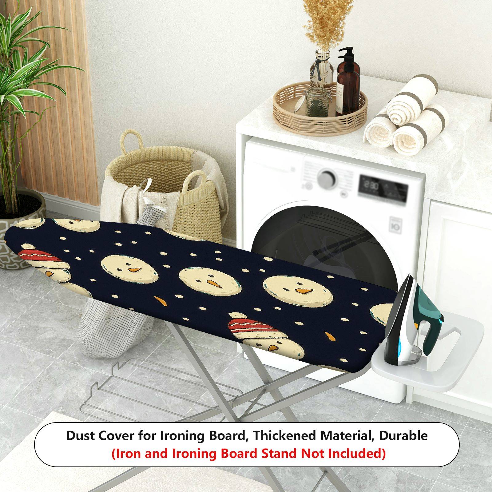 1-Piece Snowman Hat Christmas  Ironing Board Cover, Universal Size, Without Board
