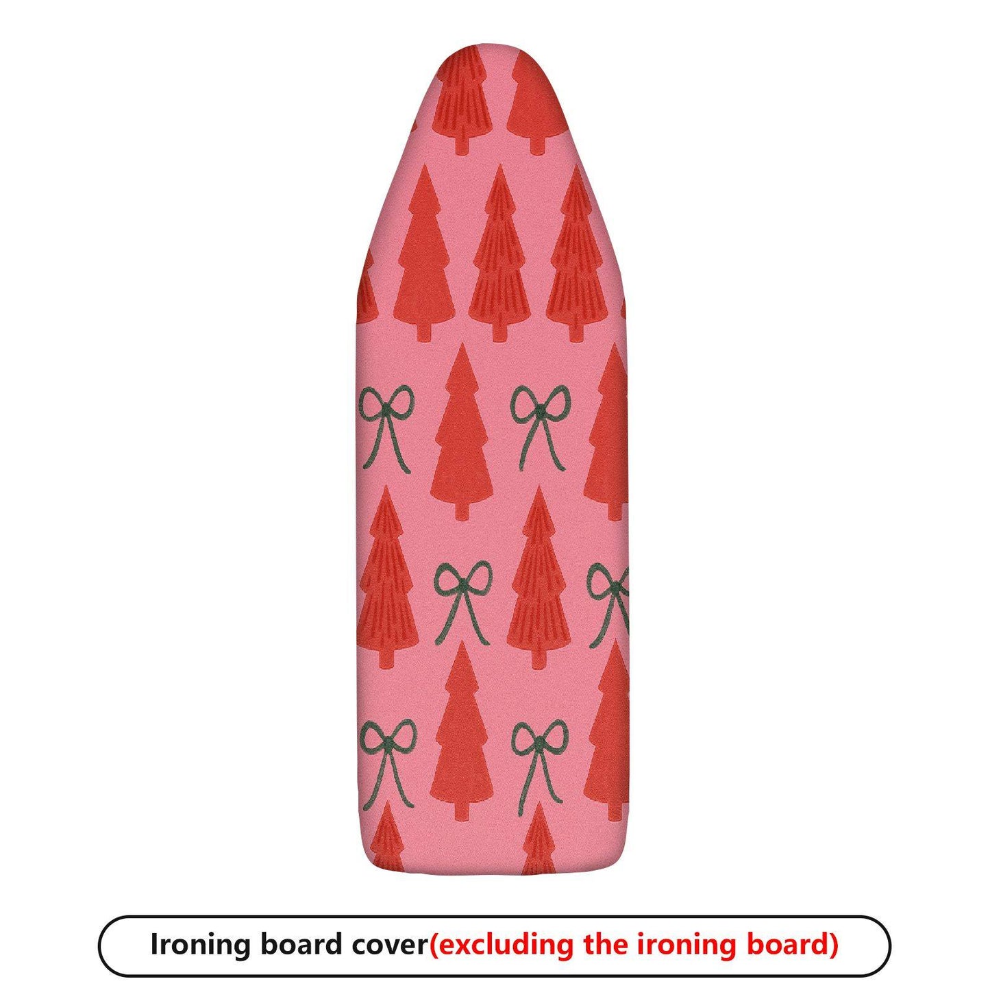 1-Piece Christmas Red Green Tree Bow  Ironing Board Cover, Universal Size, Without Board